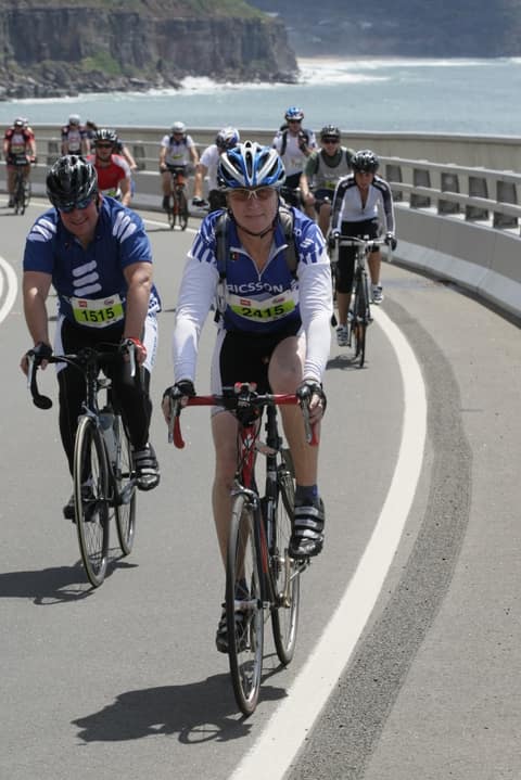 Alan competing in the MS Sydney to Gong cycling event.